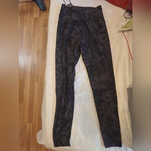NWT Running Bare Black/Charcoal Patterned High-Waist Leggings, $129